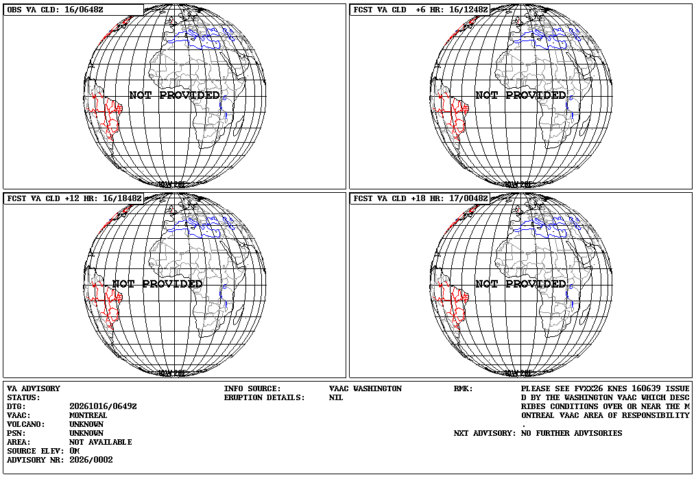 ICAO volcanic ash products