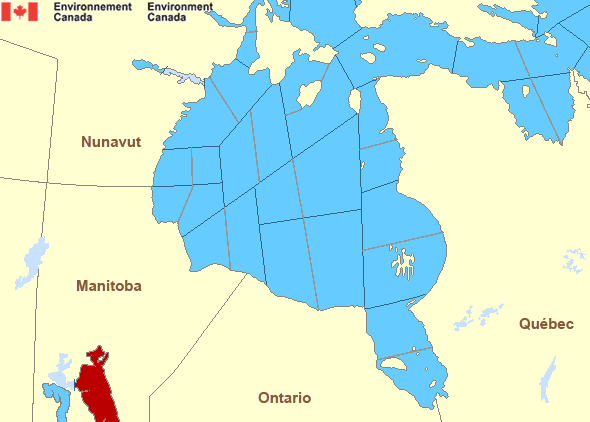 Carte des secteurs maritimes d'Hudson - Baie d'Hudson